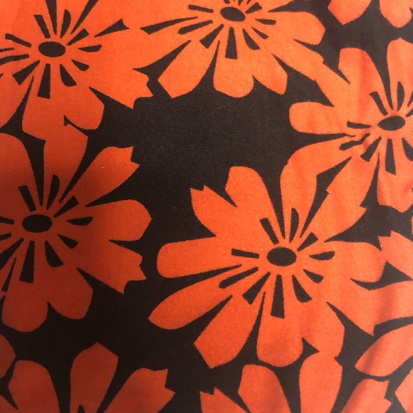 LuLaroe Bundle 2 Pairs Orange Patterned OS Legging - Picture 8 of 9